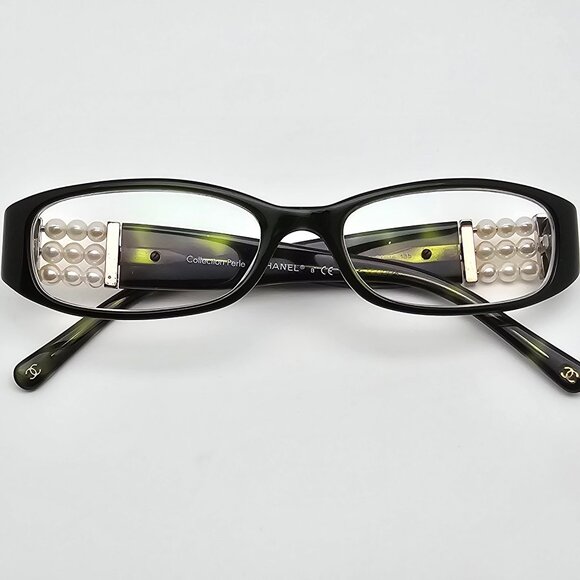 Chanel 3155-H C.1092 Collection Perle Green Eyeglasses Frame w/ Case Italy 51mm - Picture 11 of 15